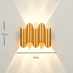 LED Outdoor Wall Lamp Waterproof IP65 3W up/down Lighting Modern Double-Head Curved Wall Sconce Indoor Bedroom Fixture Warm White Light 110-240V