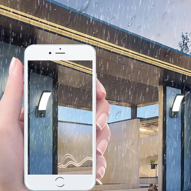 LED Outdoor Wall Light 12W Arc Modern Outdoor Wall Light Waterproof IP65 Steady on Outdoor Black Wall Light Suitable for Outdoor Porch Courtyard Garden Bathroom Bedroom 85-265V