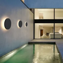 LED Outdoor Wall Light Waterproof Circle Design Black Warm White/White Wall Lighting IP65 Waterproof Acrylic Metal Outdoor Wall Sconces AC110-240V