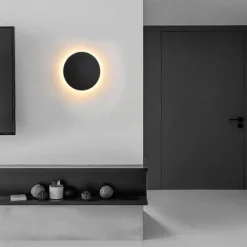 LED Outdoor Wall Light Waterproof Circle Design Black Warm White/White Wall Lighting IP65 Waterproof Acrylic Metal Outdoor Wall Sconces AC110-240V