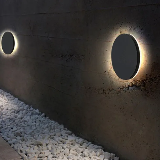 LED Outdoor Wall Light Waterproof Circle Design Black Warm White/White Wall Lighting IP65 Waterproof Acrylic Metal Outdoor Wall Sconces AC110-240V