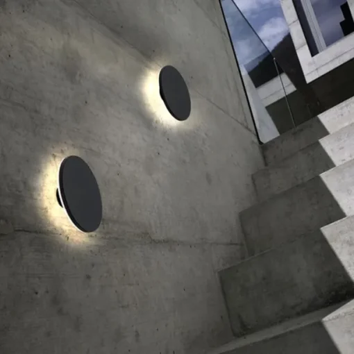 LED Outdoor Wall Light Waterproof Circle Design Black Warm White/White Wall Lighting IP65 Waterproof Acrylic Metal Outdoor Wall Sconces AC110-240V