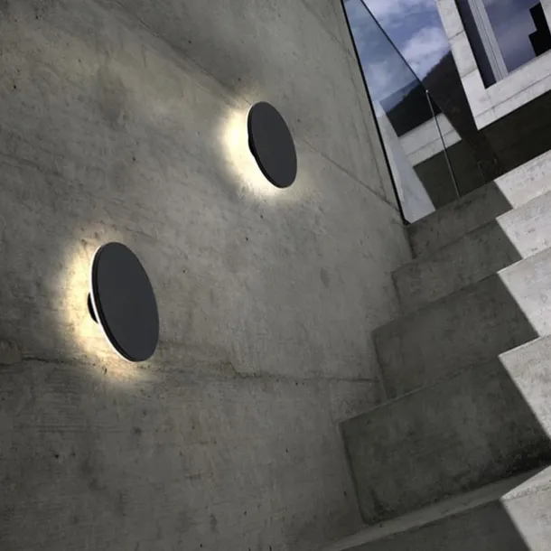LED Outdoor Wall Light Waterproof Circle Design Black Warm White/White Wall Lighting IP65 Waterproof Acrylic Metal Outdoor Wall Sconces AC110-240V