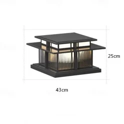 LED Outdoor Wall Light Warm White 35/42cm 1-Light Chinese Style Column Lights Waterproof Patio Post Lights E27 Clear Acrylic Post Lamp 110-240V