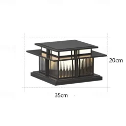 LED Outdoor Wall Light Warm White 35/42cm 1-Light Chinese Style Column Lights Waterproof Patio Post Lights E27 Clear Acrylic Post Lamp 110-240V