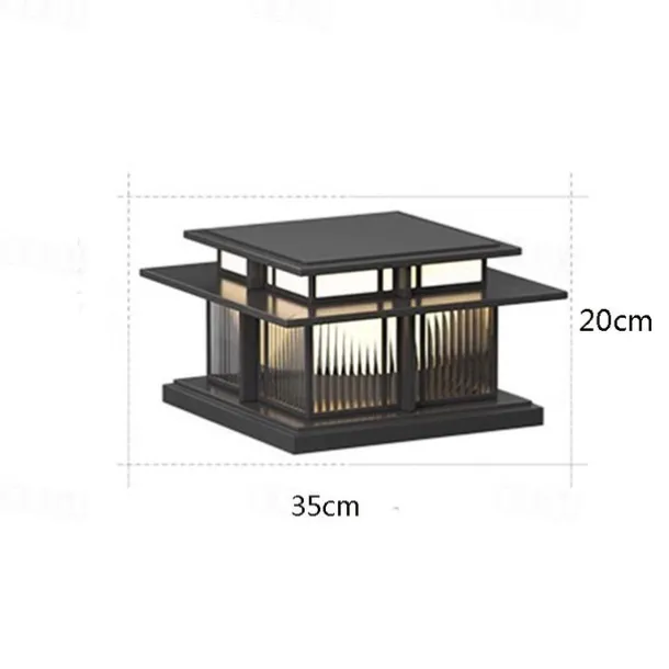 LED Outdoor Wall Light Warm White 35/42cm 1-Light Chinese Style Column Lights Waterproof Patio Post Lights E27 Clear Acrylic Post Lamp 110-240V