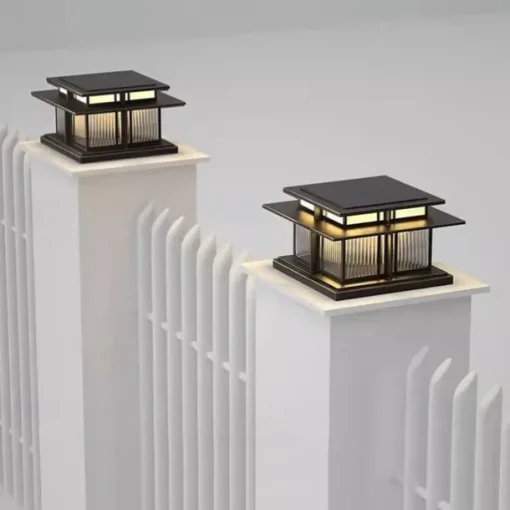 LED Outdoor Wall Light Warm White 35/42cm 1-Light Chinese Style Column Lights Waterproof Patio Post Lights E27 Clear Acrylic Post Lamp 110-240V