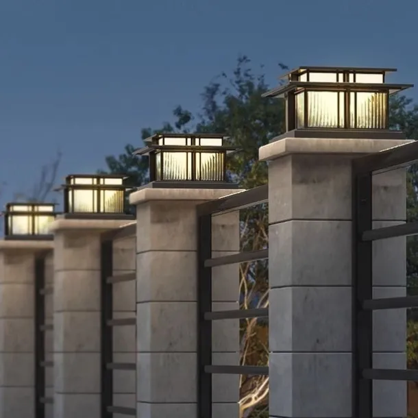 LED Outdoor Wall Light Warm White 35/42cm 1-Light Chinese Style Column Lights Waterproof Patio Post Lights E27 Clear Acrylic Post Lamp 110-240V