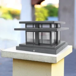 LED Outdoor Wall Light Warm White 35/42cm 1-Light Chinese Style Column Lights Waterproof Patio Post Lights E27 Clear Acrylic Post Lamp 110-240V
