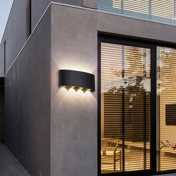 LED Outdoor Wall Lights 8W LED Aluminum Wall Lamp Sconce Indoor Up Down IP65 Waterproof White Black Modern for Patio Garden Stairs Bedroom Aisle Pathway Bathroom Light