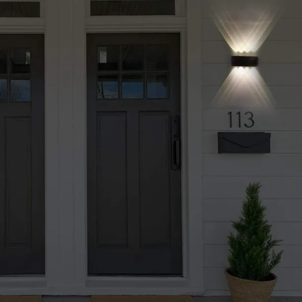 LED Outdoor Wall Lights 8W LED Aluminum Wall Lamp Sconce Indoor Up Down IP65 Waterproof White Black Modern for Patio Garden Stairs Bedroom Aisle Pathway Bathroom Light