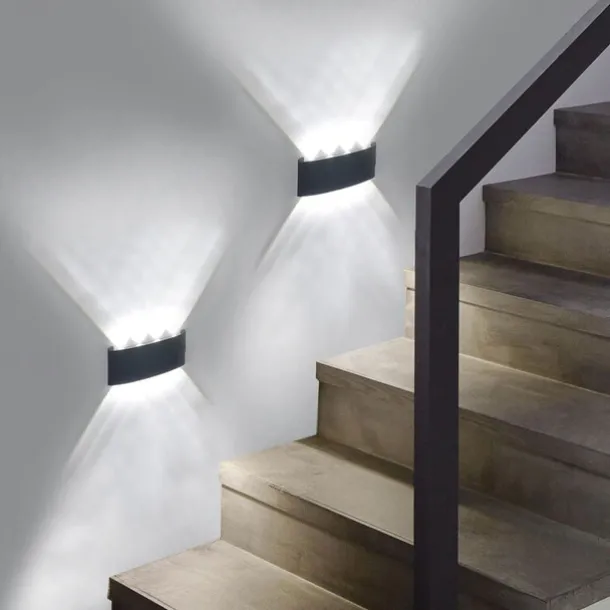 LED Outdoor Wall Lights 8W LED Aluminum Wall Lamp Sconce Indoor Up Down IP65 Waterproof White Black Modern for Patio Garden Stairs Bedroom Aisle Pathway Bathroom Light