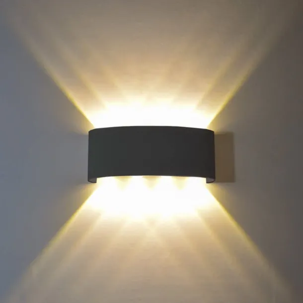 LED Outdoor Wall Lights 8W LED Aluminum Wall Lamp Sconce Indoor Up Down IP65 Waterproof White Black Modern for Patio Garden Stairs Bedroom Aisle Pathway Bathroom Light