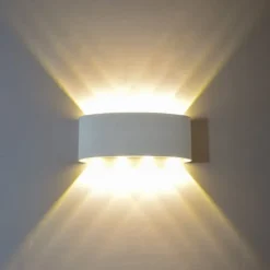 LED Outdoor Wall Lights 8W LED Aluminum Wall Lamp Sconce Indoor Up Down IP65 Waterproof White Black Modern for Patio Garden Stairs Bedroom Aisle Pathway Bathroom Light