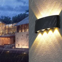 LED Outdoor Wall Lights 8W LED Aluminum Wall Lamp Sconce Indoor Up Down IP65 Waterproof White Black Modern for Patio Garden Stairs Bedroom Aisle Pathway Bathroom Light