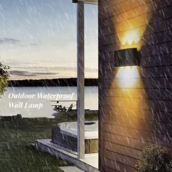 LED Outdoor Wall Lights 8W LED Aluminum Wall Lamp Sconce Indoor Up Down IP65 Waterproof White Black Modern for Patio Garden Stairs Bedroom Aisle Pathway Bathroom Light