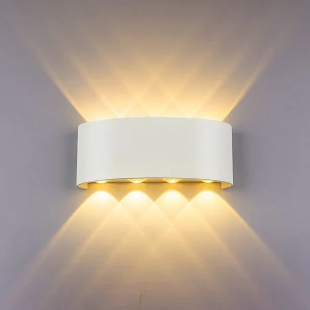 LED Outdoor Wall Lights 8W LED Aluminum Wall Lamp Sconce Indoor Up Down IP65 Waterproof White Black Modern for Patio Garden Stairs Bedroom Aisle Pathway Bathroom Light