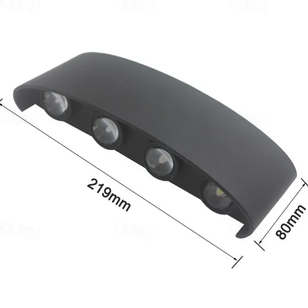 LED Outdoor Wall Lights 8W LED Aluminum Wall Lamp Sconce Indoor Up Down IP65 Waterproof White Black Modern for Patio Garden Stairs Bedroom Aisle Pathway Bathroom Light