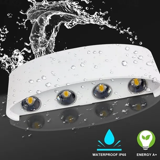 LED Outdoor Wall Lights 8W LED Aluminum Wall Lamp Sconce Indoor Up Down IP65 Waterproof White Black Modern for Patio Garden Stairs Bedroom Aisle Pathway Bathroom Light