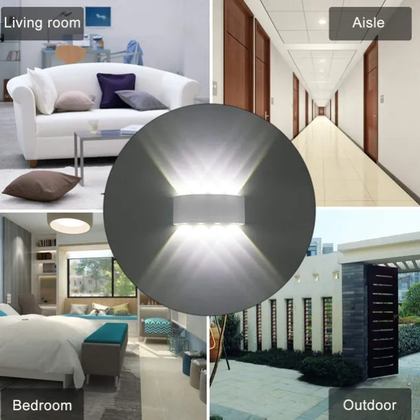 LED Outdoor Wall Lights 8W LED Aluminum Wall Lamp Sconce Indoor Up Down IP65 Waterproof White Black Modern for Patio Garden Stairs Bedroom Aisle Pathway Bathroom Light