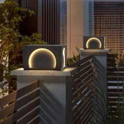 LED Outdoor Wall Lights Warm White Post Cap Lights Square Fence Pillar Lamp Modern Column Lights IP65 Waterproof Fence Gate Cap Light Lantern Head Lamp Patio Villa Park Decor Deck Stigma Light
