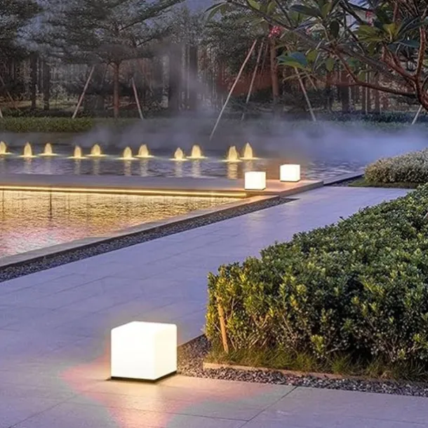 LED Outdoor Wall Lights Warm White 20/25/30/40cm Garden Post Patio Light Outdoor Square Pillar Lamp Simplicity IP54 Waterproof Garden Yard Pillar Lamps 3000K