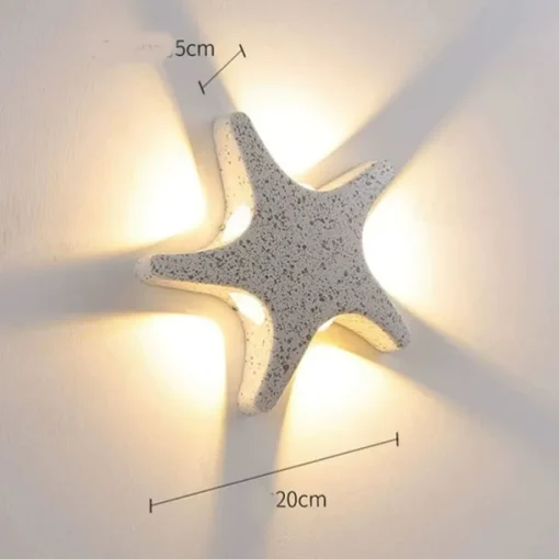 LED Outdoor Wall Lights Warm White Metal American Country Simple Children's Room Ceiling Light 10W Modern Creativity Starfish Shape Girl Kindergarten Toy Room Study 110-240V