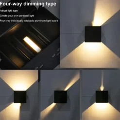 LED Outdoor/Indoor Up and Down IP65 Waterproof Wall Light, 12W 6000K White/Warm White Wall Lighting LED with Adjustable Beam Angle 1000lm AC85-265V