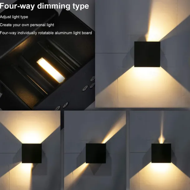 LED Outdoor/Indoor Up and Down IP65 Waterproof Wall Light, 12W 6000K White/Warm White Wall Lighting LED with Adjustable Beam Angle 1000lm AC85-265V