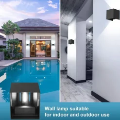 LED Outdoor/Indoor Up and Down IP65 Waterproof Wall Light, 12W 6000K White/Warm White Wall Lighting LED with Adjustable Beam Angle 1000lm AC85-265V