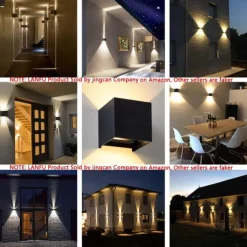 LED Outdoor/Indoor Up and Down IP65 Waterproof Wall Light, 12W 6000K White/Warm White Wall Lighting LED with Adjustable Beam Angle 1000lm AC85-265V