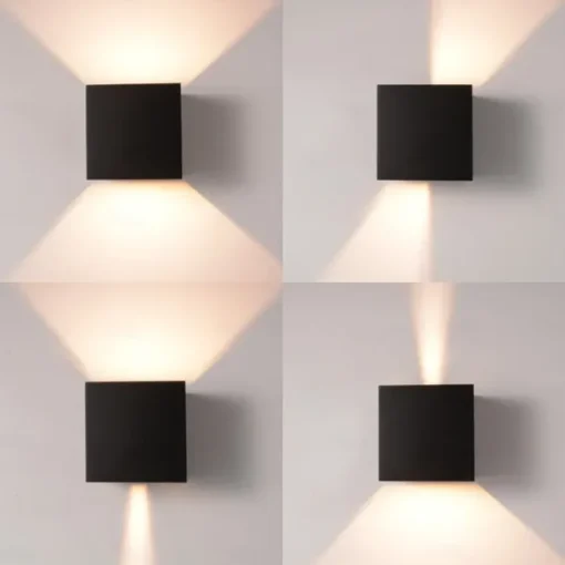 LED Outdoor/Indoor Wall Light IP65 12W 6000K White 3000K Warm Adjustable Beam Angle Waterproof 1000lm Sconce Fixture for Home Garden
