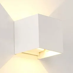 LED Outdoor/Indoor Wall Light IP65 12W 6000K White 3000K Warm Adjustable Beam Angle Waterproof 1000lm Sconce Fixture for Home Garden