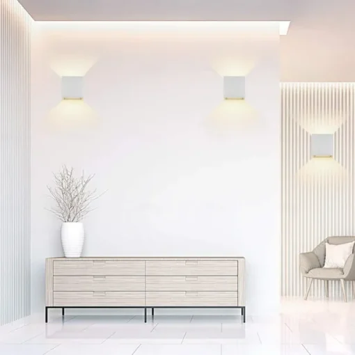 LED Outdoor/Indoor Wall Light IP65 12W 6000K White 3000K Warm Adjustable Beam Angle Waterproof 1000lm Sconce Fixture for Home Garden