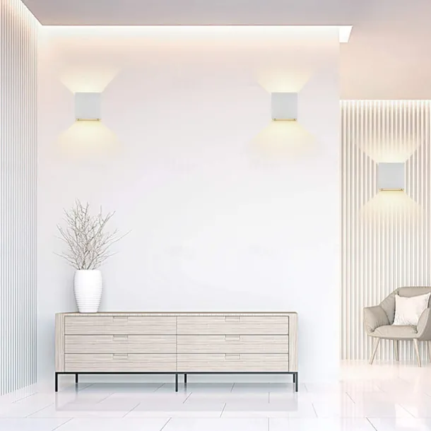 LED Outdoor/Indoor Wall Light IP65 12W 6000K White 3000K Warm Adjustable Beam Angle Waterproof 1000lm Sconce Fixture for Home Garden