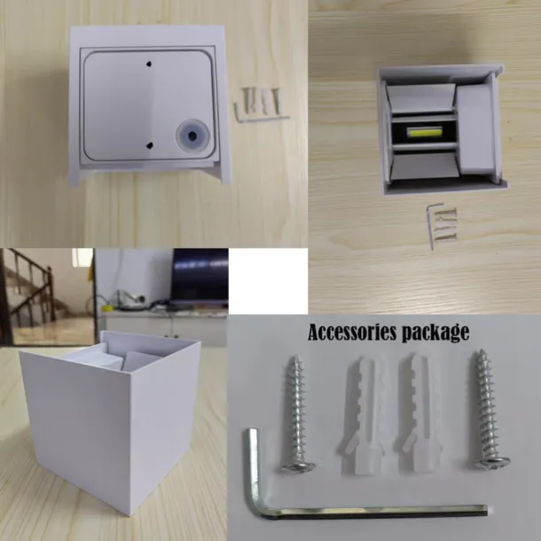 LED Outdoor/Indoor Wall Light IP65 12W 6000K White 3000K Warm Adjustable Beam Angle Waterproof 1000lm Sconce Fixture for Home Garden