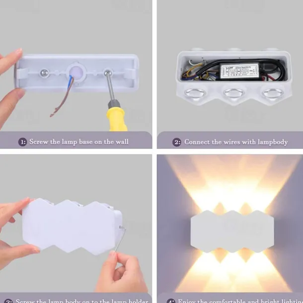 LED Outdoors Wall Lamp 2W 4W 6W 8W Up/Down Lighting Indoor Double-Head Curved Waterproof IP65 Wall Lamp Modern Bedroom Lamp AC85-265V