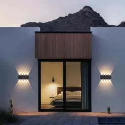LED Outdoors Wall Lamp 2W 4W 6W 8W Up/Down Lighting Indoor Double-Head Curved Waterproof IP65 Wall Lamp Modern Bedroom Lamp AC85-265V