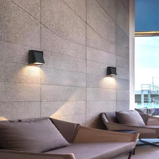 Led Outdoors Wall Lamp 5W 10W Up/Down Lighting Indoor Double-Head Curved Waterproof IP65 Wall Lamp Modern Bedroom Lamp Warm White Light AC85-265V