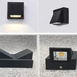 Led Outdoors Wall Lamp 5W 10W Up/Down Lighting Indoor Double-Head Curved Waterproof IP65 Wall Lamp Modern Bedroom Lamp Warm White Light AC85-265V