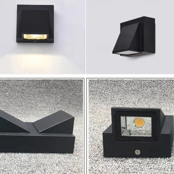 Led Outdoors Wall Lamp 5W 10W Up/Down Lighting Indoor Double-Head Curved Waterproof IP65 Wall Lamp Modern Bedroom Lamp Warm White Light AC85-265V