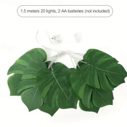10/20LED Palm Leaf Fairy String Lights Artificial Garland Lights Christmas Birthday Hanging Vine Wedding Beach Theme Home Garden Decorative Lights