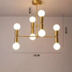 LED Pendant 55/100cm Ceiling Light Fixture Adjustable Height Pendant Mid-Century Modern Ceiling Light for Living Room, Dining Room, Kitchen