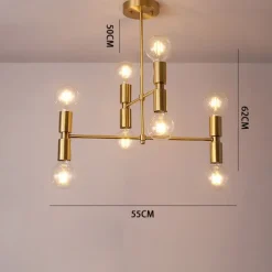 LED Pendant 55/100cm Ceiling Light Fixture Adjustable Height Pendant Mid-Century Modern Ceiling Light for Living Room, Dining Room, Kitchen