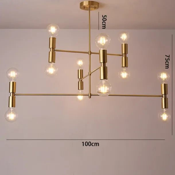 LED Pendant 55/100cm Ceiling Light Fixture Adjustable Height Pendant Mid-Century Modern Ceiling Light for Living Room, Dining Room, Kitchen