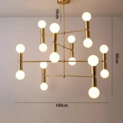 LED Pendant 55/100cm Ceiling Light Fixture Adjustable Height Pendant Mid-Century Modern Ceiling Light for Living Room, Dining Room, Kitchen
