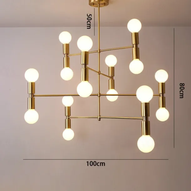 LED Pendant 55/100cm Ceiling Light Fixture Adjustable Height Pendant Mid-Century Modern Ceiling Light for Living Room, Dining Room, Kitchen