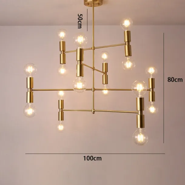 LED Pendant 55/100cm Ceiling Light Fixture Adjustable Height Pendant Mid-Century Modern Ceiling Light for Living Room, Dining Room, Kitchen