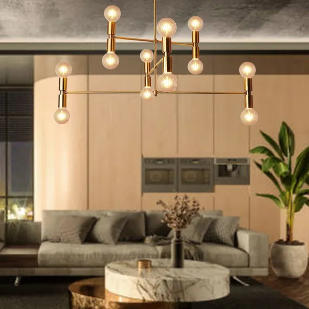 LED Pendant 55/100cm Ceiling Light Fixture Adjustable Height Pendant Mid-Century Modern Ceiling Light for Living Room, Dining Room, Kitchen