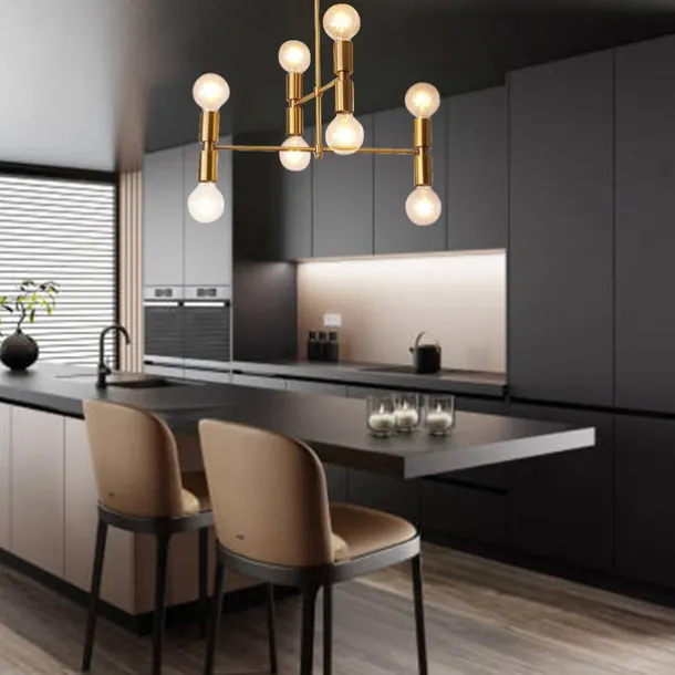 LED Pendant 55/100cm Ceiling Light Fixture Adjustable Height Pendant Mid-Century Modern Ceiling Light for Living Room, Dining Room, Kitchen